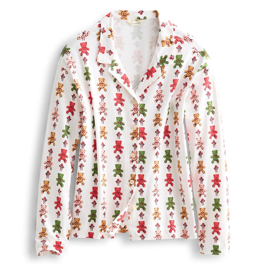 Long-Sleeved Button-Down Pajama Top